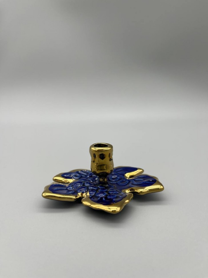 Підсвічник лист синій