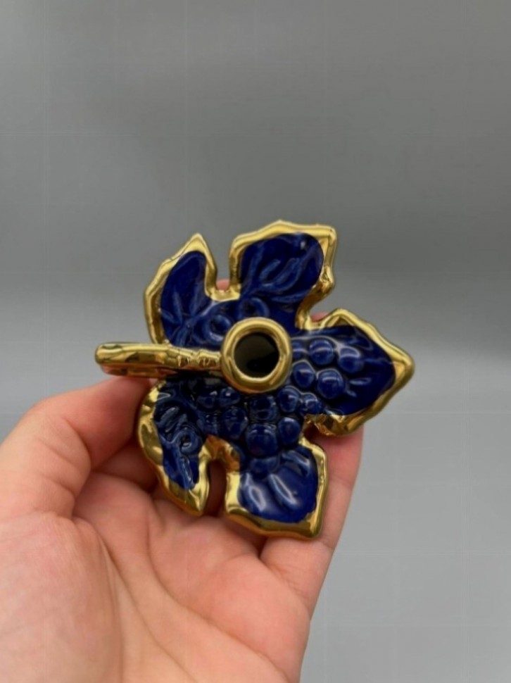 Підсвічник лист синій